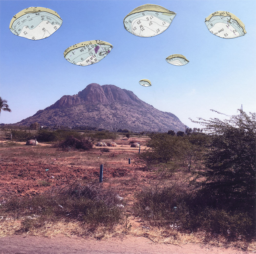 Clams Over is a collage artwork by Kelly Irving